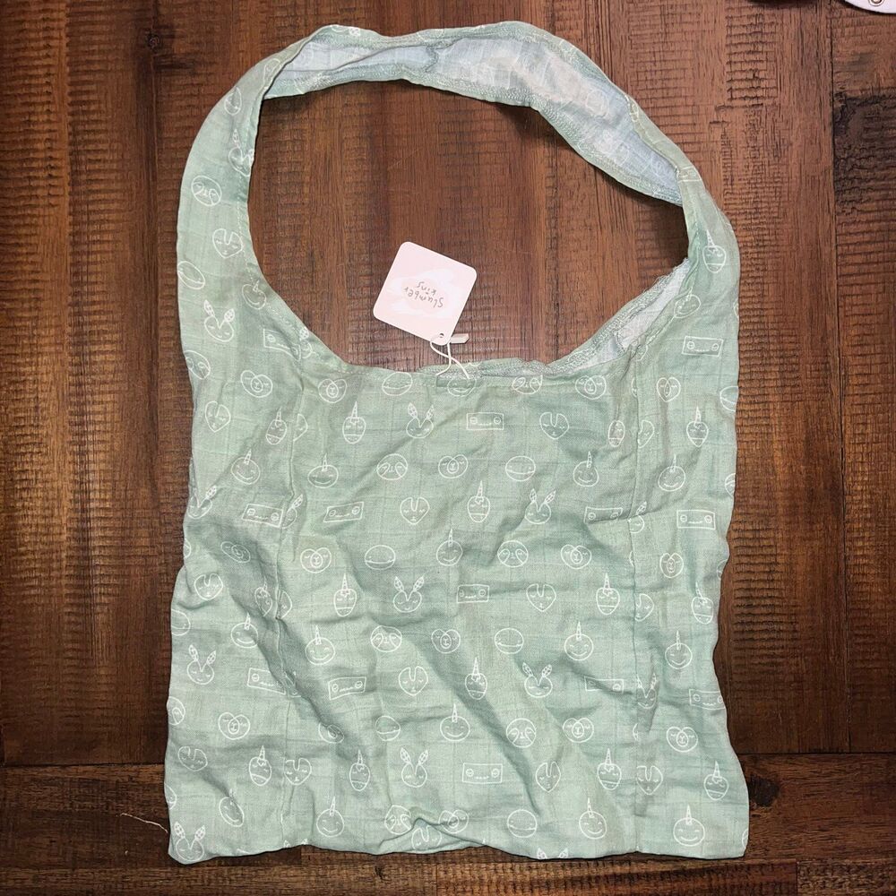 Slumberkins Muslin Tote Bag Green Sloth Narwhal Alpaca Unicorn Hammerhead Print
